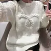 2024 Suéteres Femininos Designer Explosão de Rede Coreana Vermelho com Peito Cc Design Suéter Temperamento Tudo Estilo Preguiçoso Cor Sólida Fora 888tt