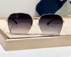 Kwadratowe okulary przeciwsłoneczne 0882 Gold Gold/Brown dla kobiet luksusowe szklanki odcienie projektant okularów UV400