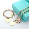 Ожерелья с подвесками, дизайнерская золотая цепочка из нержавеющей стали, комплект ожерелья Sier, оригинальный модный классический браслет, женский ювелирный подарок.07t0 H24227