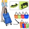 Shopping Bags Portable Multi-function Waterproof With Wheels Reusable Cart Grocery Tote Trolley