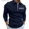 T-shirts pour hommes Nouvelle vente chaude Mode Été Casual Homme T-shirt Zipper Stripe À Manches Longues Hommes Petit Haut T240227