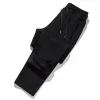 ズボンカジュアルマン冬のフリース裏地付きズボンソリッドブラック温かい濃厚な熱ズボンアスレチックパンツ男性服