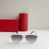Ny modedesign polygonform pilot solglasögon 0426s metallram rimlös lins enkel och populär stil mångsidig UV400 skyddande glasögon
