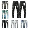 Designer purple jeans denim trousers mens jeans High-end Quality street Fashion Black Pants Straight Retro Ripped Biker Jean Slim Fit Motorcycle Clothing