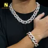 Großhandel Preis Unendlichkeit Stil Hip Hop Schmuck Halskette Iced Out Lab Diamant Moissanit Silber Kubanische Link Kette