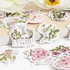 Gift Wrap 46 Pcs/Box Box Stickers Personality Creative Rose Flower Plants High Appearance Level Hand Tent Material