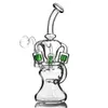 Glass Hookah Bongs Recycler Dab Rigs Bubbler Smoking Water Pipes Oil Burner with 14mm Joint