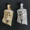 Hot Sale Jesus Pendant Sier Gold Plated Micro Insert med VVS Moissanite Diamond Pendantfor Trend Leader