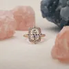 Diamant-Eheringe Vintage 14K Echtgold Moissanit-Ring für Frauen