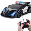 1/24 RC voiture électrique Cop voiture jouets avec lumière LED télécommande véhicule de course modèle cadeau pour les enfants 240223