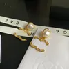 Birthday Gifts Pearl Gold Plated Earrings Brand Designer Luxury Jewelry Classic Design Gold Plated Charm Womens Earrings With Box Romantic Love Jewelry