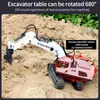 다이 캐스트 모델 자동차 2.4GHz 원격 제어 굴삭기 건설 장난감 1/20 11CH RC Digger Tractorl2403