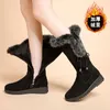 Laarzen Winter Dames Sneeuw 2024 Mode Warm Houden Plus Fluwelen Kniehoge Voor Vrouwen Casual Chunky Heel Platform Schoenen