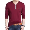 5A herr-t-shirts 2023 Spring Autumn Cotton Men T-shirt V-Neck Casual Long Sleeve T-shirt för plus-storlek M-5XL