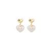 Boucles d'oreilles à clous en forme de sirène, perle d'amour, blanc laiteux, élégante, douce, pour fille, Micro ombre réfléchissante, bijoux à la mode, cadeau, 2024