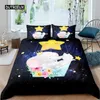 Bettwäsche-Sets, niedlicher Elefant, Bettbezug-Set, 2/3-teilig, Cartoon-Tier, 3D-Blumenmuster, Tröster, Doppelbett, King-Size-Bett, für Jungen und Mädchen, Geschenk