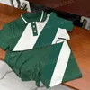 Zomer Kinderen Sportkleding Designer Jongens Korte Rood Groen Kleding Luxe Kinderkleding Past Modemerk Korte Mouwen Shorts T-shirts Pak