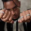 Mode Sterling Silber mit Ice Out Moissanit Schmuck für Männer Hip Hop kubanischen Ring