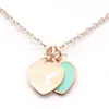 Pendentif Colliers Gold Double Love Collier Valentine Fête des mères Cadeau Designer Boîte à bijoux H24227