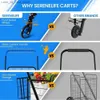 Shopping Carts SereneLife Supermarket Cart Double Basket W/360 Rolling Swinging Wheels Foldable Design Q240228