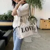 HBP 2021 Spring and Summer New Mike Tea Color Transparent Letter Bag PVC Plastic Shoul Shopping Bag BEACH MOMMY PAG LARGE CAPAC290P