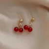 Stud Earrings Tassel Cherry Earring For Women Elegant Cute Fashion Jewelry Pendientes Accessories E838