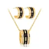 Necklace Earrings Set 50JB 1 Bride Wedding Jewelry Ring Luxury Zircon Enamel Pendant