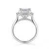 VVS Moissanite GRA Ring in 925 Sterling Silver | 3 ct d color white gold emerald-cut baguette moissanite ring