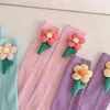 Women Socks 2024 Spring Girls 'Calf Korean Version Ornament Tulpan Florets Children's Straight Plate Pile
