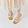 Chaussures de robe Summer Square Toe Fish Bouche Femmes Sandales Simple Blanc Ouvert Talons Hauts Slip-On Stiletto Femme