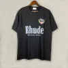 Rhude T Shirt Mens Designer T-shirt T-shirt Targing Trening dla kobiet ograniczone okrągłe szyi T koszule 100%bawełniane tshirty vintage krótkie rękawa 1427