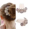 10pcs Fashion Crystal Flower Hairpin Metal Hair Clips Comb Pin For Women Female Hairclips Hair Comb Hair Accessories Styling Tool239d