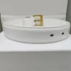 Mens Belt Designer Cinto Black White Leather Belts لسيدة ضيقة 3 سم مطلي بالذهب