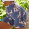 Outfit Tie Dye Zomer Yoga Shorts Naadloze hoge taille Butt Lift Fitness Camouflage Shorts Gym Dames Sportlegging Ademende broek