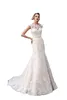 2024 New Illusion Cap Sleeves Lace Mermaid Dresses Tulle Court Princess Wedding Bridal Bridal Bridal Bridal Bridal Buttons Thebique Vestido de Novia 403