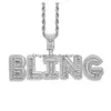 Ожерелья с подвесками на заказ Ожерелья с буквами и именами Iced Out 14-каратное позолоченное кулон с кубическим цирконием с M 24-дюймовая нержавеющая сталь витая R Dhxzx