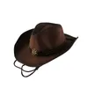 Boinas unissex ocidental vaca menino chapéu aba larga cowgirl proteger fivela casual para festival de música concertos festa favores caminhadas