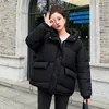 Trenchs de femmes Crriflz automne hiver couleur unie manteau vestes pour la mode chaude grande poche à capuche lâche décontracté parka