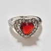 Band Rings A new simple classic silver heartshaped engagement ring for women in 2024 featuring fashionable jewelry set in white red and CZ stones as weddin J240226