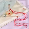 Colar brincos conjunto chinês punho de cabelo com fita corda metal pauzinhos titular anel aberto clássico hanfu acessórios na