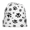 Berets Dog Paws Pattern Bonnet Hats Animal Lovers Beanie Design Skullies Beanies Autumn Casual Women Unisex Outdoor Elastic Caps