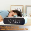 Speakers FM Clock Radio with Bluetooth Streaming Play LED Display Dual Alarm Clock 1500MAh HiFi Speaker with Woofer Unit