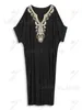 Basic Casual Dresses LORYLEI Black Embroidered Sexy V Neck Batwing Sleeve Kaftan Dress For Women 2024 Summer Classical Lounging Maxi Dresses Q1631 T240227