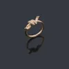 Band Rings Tasarımcı Kadın Halat Düğümü Zirkonya Moda Yüzüğü Klasik Takı Altın Kaplama Gül Düğün Toptan Ayarlanabilir Kutu H24227