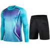 Homens Personalizado Acolchoado Goleiro Futebol Jersey e Shorts Juventude Goalie Vestuário Camisa e Calças Mulheres Aldult Uniforme Keeper Kit 240223