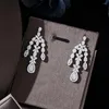 Halsband örhängen set 2024 4-stycks brudtillbehör pärla zirkon aftonklänning bröllop örhänge ring