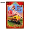 Metalen Schilderij Amerikaanse Pin Up Girl Lady Emaille Bord Slaapkamer Badkamer Wanddecoratie Pub Cafe Bar Party Club Vintage Poster Metalen Schilderij YI-051