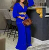 Kvinnors jumpsuits rompers plus size Women Jumpsuit Ruffle One Piece Outfit Casual Kvinnlig träning Löst elegant duk 2023 Summer Fashion Wide Leg Pants T240227