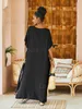 基本的なカジュアルドレスシックな刺繍の自由boho長い女性kaftanレトロ特大2024夏のドレス衣装服のビーチウェアドレスQ1490 T240227