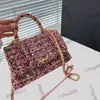 Classic Flap Tweed Top Co Hnald Borse trapuntate Hardware in metallo dorato Matelasse Chian Borse a tracolla a tracolla Turn Lock Borsa multi pochette 23X14CM